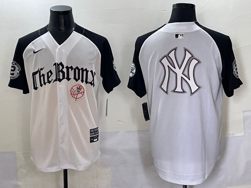 Men 2025 New York Yankees Blank White black Five generations Joint Name Nike MLB Jersey style 6238->new york yankees->MLB Jersey
